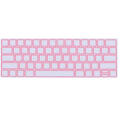 Silk Printed Frame Soft TPU Keyboard Cover Skin for MacBook 13 Inch with Touchbar - Pink