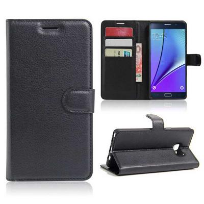 Lichee Pattern Wallet Magnetic Flip Stand Leather Case for Samsung Galaxy Note 7 Black