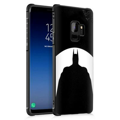 Color Painted Black Series 3D Relief Embossed Frosted Soft TPU Back Cover Protective Case for Samsung Galaxy S9 - Batman