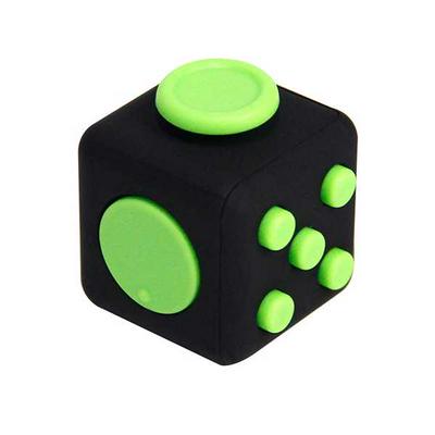 Squeeze Fun Stress Relief Gifts Zappeln Rubik Cube Alleviate Anxiety and Stress Juguet For Adult Fidgetcube Desk Spin Toys - Green and Black