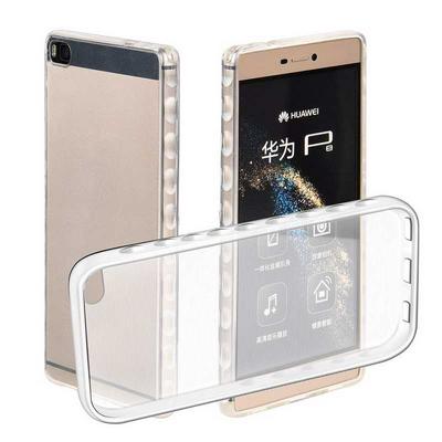 Anti Slide Ultra Thin Transparent Soft TPU Back Cover Case for Huawei Ascend P8 - Transparent