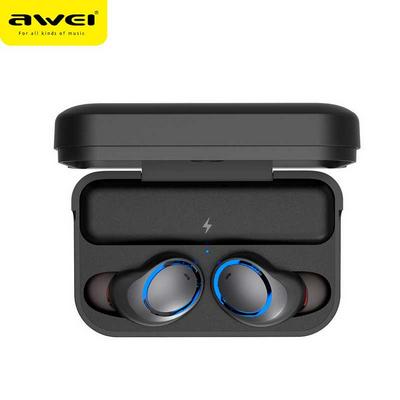 Awei T3 True Wireless Bluetooth Earbuds Wireless Stereo Headphone Mini Twins Dual In-Ear Noise Cancelling Sweatproof Earphones with Charging Case