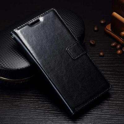 Oil Edge Crazy Horse Pattern Side Flip PU Leather + Soft TPU Picture Frame with Card Slots and Stand Wallet Phone Case for Sony Xperia XA1 Ultra - Black