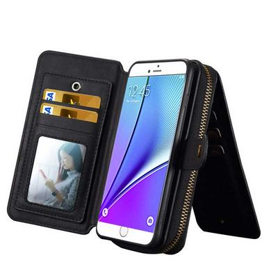 BRG Multi-Function Wallet Style Detachable Portable PU Leather Bag Case with Back Cover + Card Slot for Samsung Galaxy Note 5 N9200 - Black