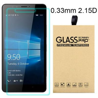 2.15D 0.33mm 9H Arc Edge Explosion-Proof Transparent Tempered Glass Screen Protector for Microsoft Lumia 950 