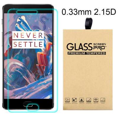 2.15D 0.33mm 9H Arc Edge Explosion-Proof Transparent Tempered Glass Screen Protector for One Plus 3