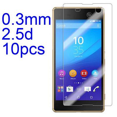 10Pcs 0.3mm 2.5D AGC Material Tempered Glass with Toyo Glue Electroplating Fingerprint Coating Screen Protector for Sony Xperia M5
