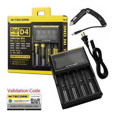 NITECORE D4 Multi Function Liquid Crystal Display Battery Charger 1865014500 Intelligent Compatible with Car Charging Cable 