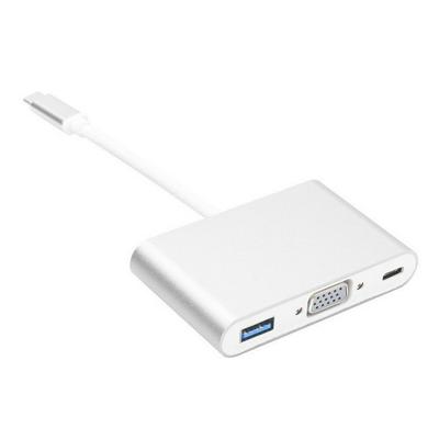 Type-C to VGA Multi-port Adapter ARKTEK  to VGA Converter with USB 3.0 Port & USB-C Recharging Port for MacBook Series Chromebook Pixel