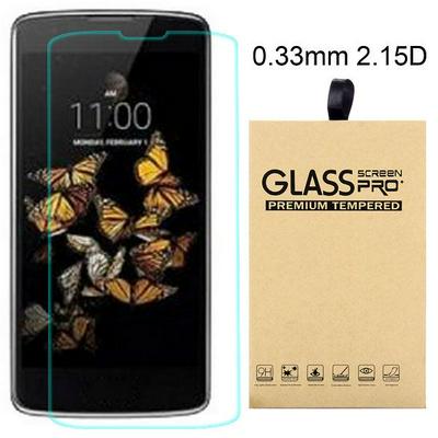 2.15D 0.33mm 9H Arc Edge Explosion-Proof Transparent Tempered Glass Screen Protector for LG K8