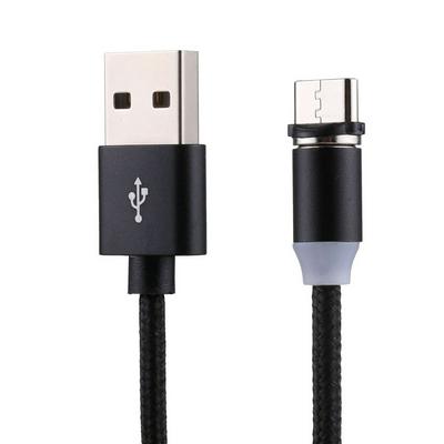1m Weave Line USB to USB-C / Type-C Magnetic Charging Cable for Samsung / LG / Huawei / Xiaomi and Other Smartphones - Black