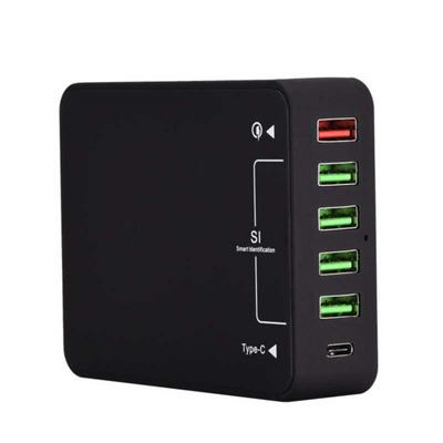 Q8118 Universal QC 3.0 Technology Type-C 6 Ports USB Desktop Travel Wall Charger for Samsung Xiaomi Huawei