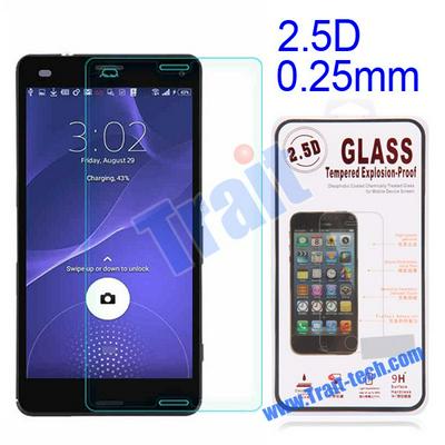 New Arrived 0.25mm 2.5 D Tempered Glass Screen Protector for Sony Xperia  Z3 Compact D5803 M55w