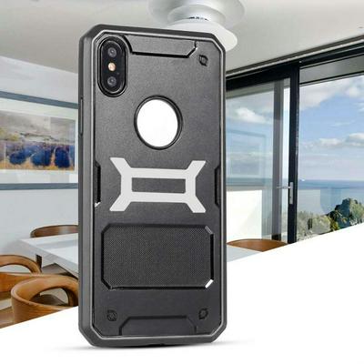War Wolf Two Vehicle Function Solid Color Ultra Thin Soft TPU Back Cover Case for iPhone X - Black