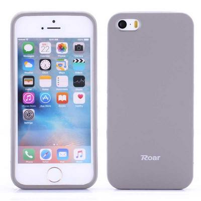 Roar All Day Colorful Jelly Series Soft TPU Back Cover Protective Case for iPhone SE/ 5 / 5s - Grey