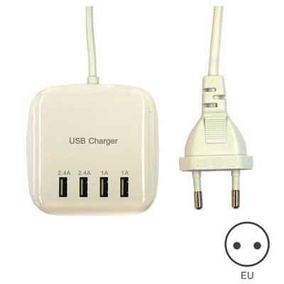 Universal EU Plug with 4 Ports USB 20W Wall Charger Power Adapter for All phones & tablets & Cameras & Other Digital Products 