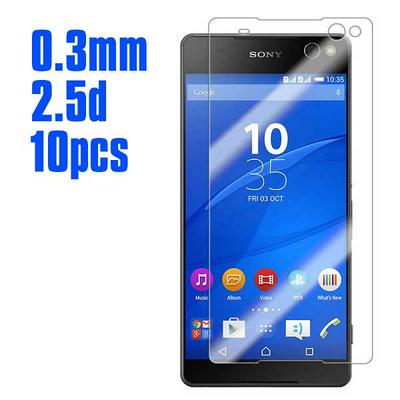 No Package 10pcs 0.3mm 2.5D Arc Edge AGC Japan Toyo Glue Tempered Glass Film for Sony Xperia C5 / C5 Ultra