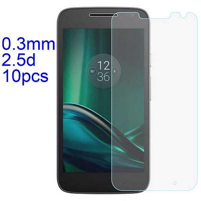 10Pcs 0.3mm 2.5D AGC Material Tempered Glass with Toyo Glue Electroplating Fingerprint Coating Screen Protector for Motorola Moto G4 Play