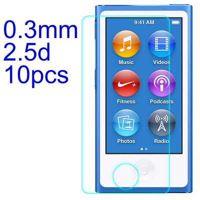 10Pcs 0.3mm 2.5D AGC Material Tempered Glass with Toyo Glue Electroplating Fingerprint Coating Screen Protector for iPod Nano 7