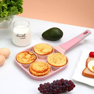 Four-hole Non-stick Flat-bottomed Omelette Dumpling Pan Breakfast Egg Burger Mold Household Omelette Artifact