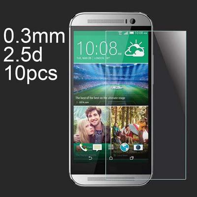 10Pcs 0.3mm 2.5D AGC Material Tempered Glass with Toyo Glue Electroplating Fingerprint Coating Screen Protector for HTC One / M8