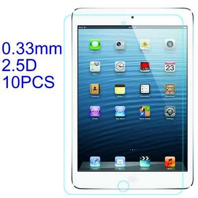 10Pcs 0.33mm 2.5D ARC Lobo Material Tempered Glass with Korean Glue Screen Protector for iPad Mini \ Mini 2 \ Mini 3