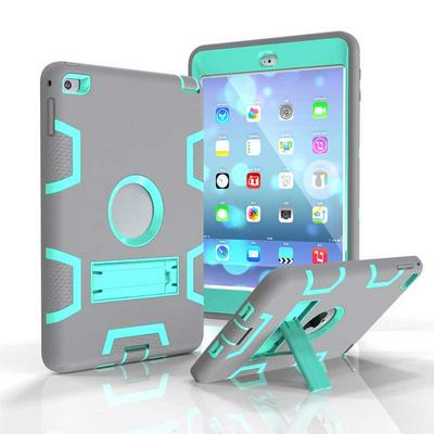 Kickstand Detachable 3 in 1 Hybrid TPU+ PC Case for iPad Mini 4 - Grey + Blue