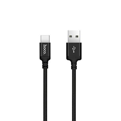 HOCO X14 Times Speed Type-C 1m 2A Fast Charging Cable with Aluminum Alloy Shell and TPE Braid for Samsung Huawei Xiaomi - Black