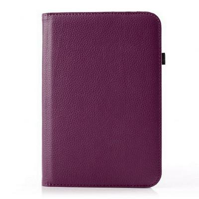 360 Degree Rotating Lichee Pattern Stand Flip PU Leather Case with Elastic Band Universal for 8 Inch Tablet for ASUS Zenpad S(Z580CA) Samsung Galaxy Tab S2 T715C - Dark Purple