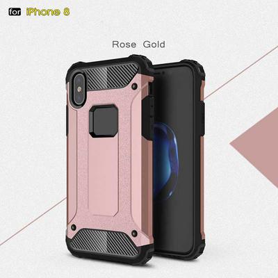 King Kong Armor 2 in 1 Detachable Hard PC + Soft TPU Hybrid Back Cover Case for iPhone X - Rose Gold