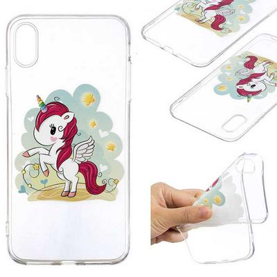 Painted High Transparent Anti-Scratch Soft TPU Back Cover Protective Case for iPhone Xs Max 6.5 - Pegasus