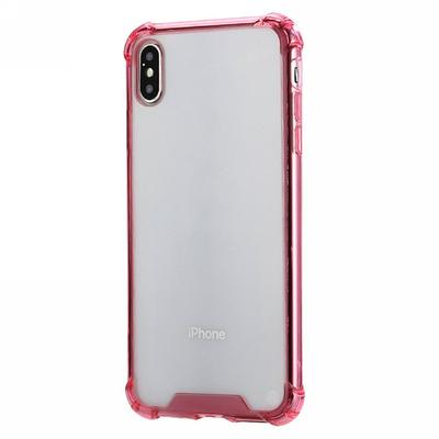 Shockproof Four Corners All Coverage Acrylic Soft Silicone Transparent Back Cover Protective Case for iPhone Xs Max 6.5 - Red