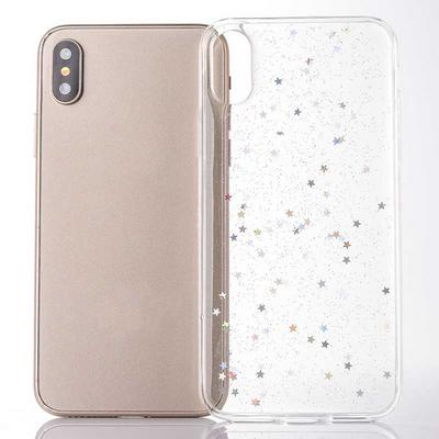 Colored Painting Bling Glitter Powder Transparent Soft TPU Back Cover Case for iPhone XR 6.1 - Transparent