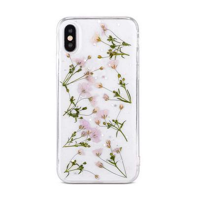 Colored Painting Transparent Soft TPU Back Cover Case for iPhone XR 6.1 - Flower Pink