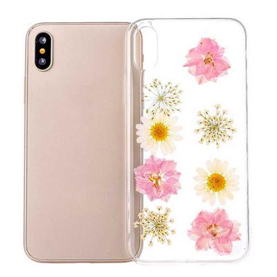 Transparent Real Flowers Specimen Epoxy Soft TPU Back Case for iPhone XR 6.1 - No.1