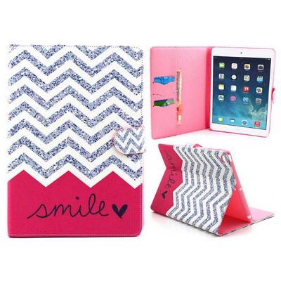 Classic Wallet Style Magnetic Flip Stand TPU+ PU Leather Case for iPad Air 2 - Smile and Wave