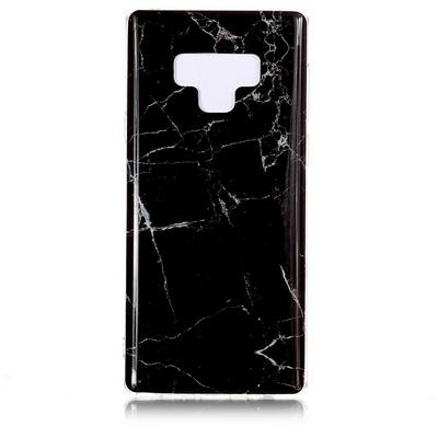 Painted Marble Pattern Anti-Scratch Soft TPU Back Cover Protective Case for Samsung Galaxy Note 9 - Black 