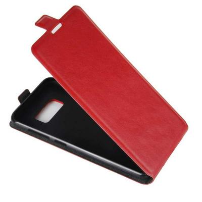 Vertical Flip PU Leather + Soft TPU with Magnetic Buckle and Card Holder Case for Samsung Galaxy S8 / G9500 - Red