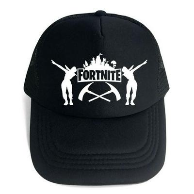 FORTNITE Pattern Fashion Breathable Unisex Adult Sunscreen Dome Mesh Hip-Hop Baseball Cap - Black Two Axes