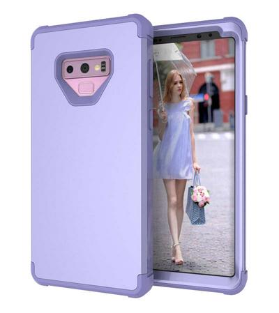 Armor 3 in 1 Detachable Shockproof PC Front Bumper + Soft Silicone + PC Back Hybrid Back Cover Protective Case for Samsung Galaxy Note 9 - Violet