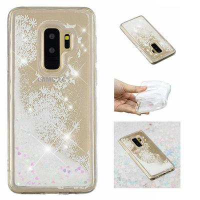 Bling Style Quicksand Anti-Scratch Soft TPU Back Cover Protective Case for Samsung Galaxy S9 - White Dandelion
