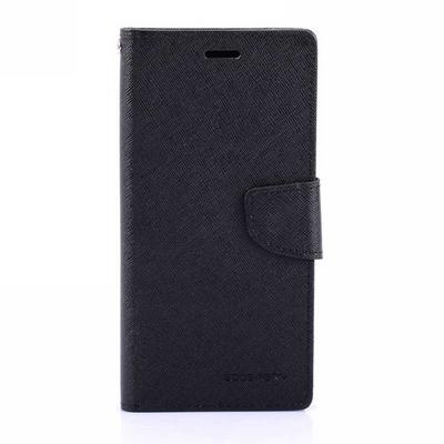 Mercury Goospery Double Color Series Side Flip PU Leather + Soft TPU Card Slots with Stand and Magnetic Buckle Protective Case for Samsung Galaxy Note 9 - Black