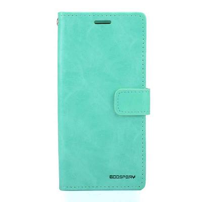Mercury Goospery Blue Moon PU Leather + TPU Back Cover Case with Card Holder Wallet and Stand for Samsung Galaxy S9 - Cyan