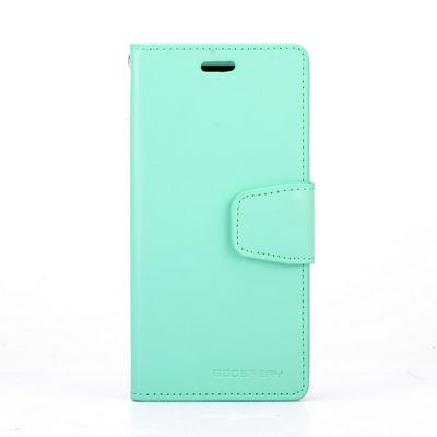 Mercury Goospery Sonata Diary Series Side Flip PU Leather + Soft TPU Card Slot with Magnetic Buckle and Stand Wallet Protective Case for Samsung Galaxy S9 - Mint Green
