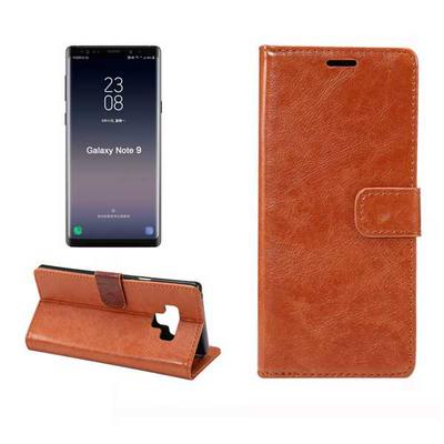 Crazy Horse Side Flip PU Leather + Soft TPU with Card Slots and Stand Wallet Picture Frame Protective Case for Samsung Galaxy Note 9 - Brown 
