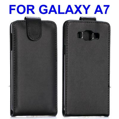Vertical Flip Magnetic Flip PC+PU Leather Case for Samsung Galaxy A7 (Black)
