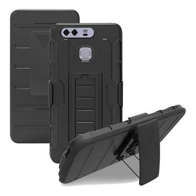Detachable 3 in 1 Hybrid TPU + Hard PC Case with Stand for Huawei Ascend P9