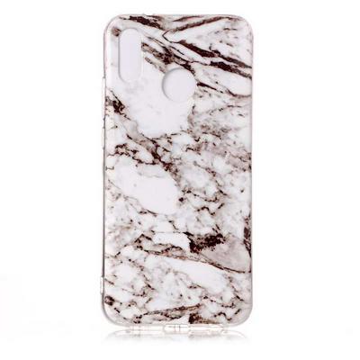 Color Painting Marble Pattern Soft TPU Back Cover Case for Huawei P20 Lite / Nova 3e - White