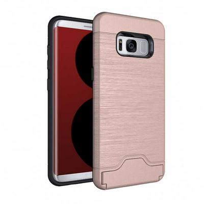 Wiredrawing Brushed Metal Detachable 2 in 1 PC +  TPU with Stand Back Cover Phone Case for Samsung Galaxy S8 / G9500 - Rose Gold