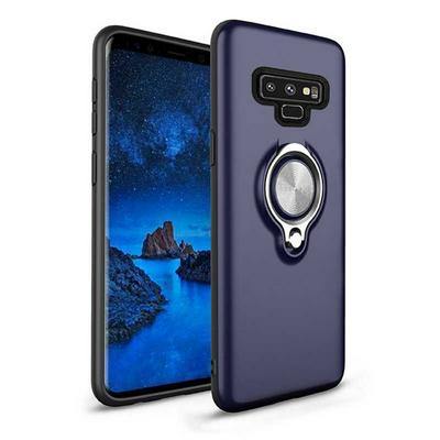 Shockproof Anti-Scratch with 360 Degree Kickstand Hard PC + Soft TPU Hybrid Back Cover Protective Case for Samsung Galaxy Note 9 - Navy Blue